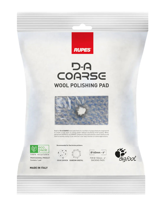 Rupes DA Coarse Wool Pad Blue (Various Sizes) 5" & 6"