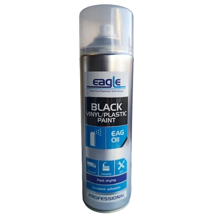 Eagle Black Satin Vinyl & Plastic Paint 500ml