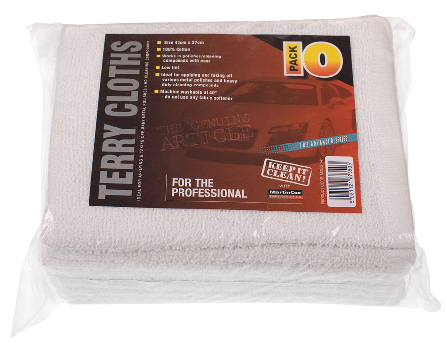 100% Cotton General Purpose Terry Towel Cleaning Cloths 10pk